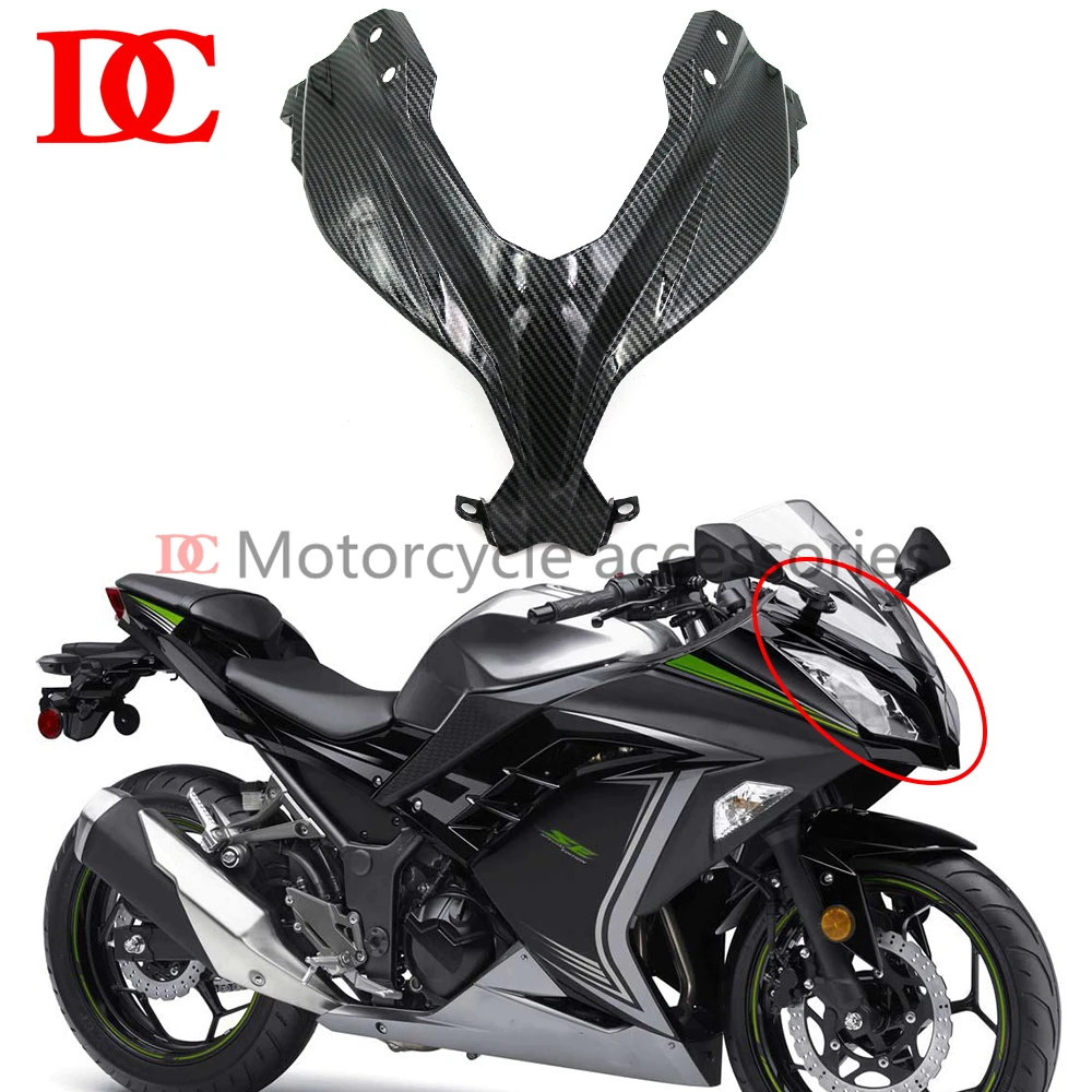 

Front Part Fairing Upper Nose Mask Headlight Deflector Cover Plate For NINJA250 NINJA300 EX250 EX300 2013 2014 2015 2016 2017