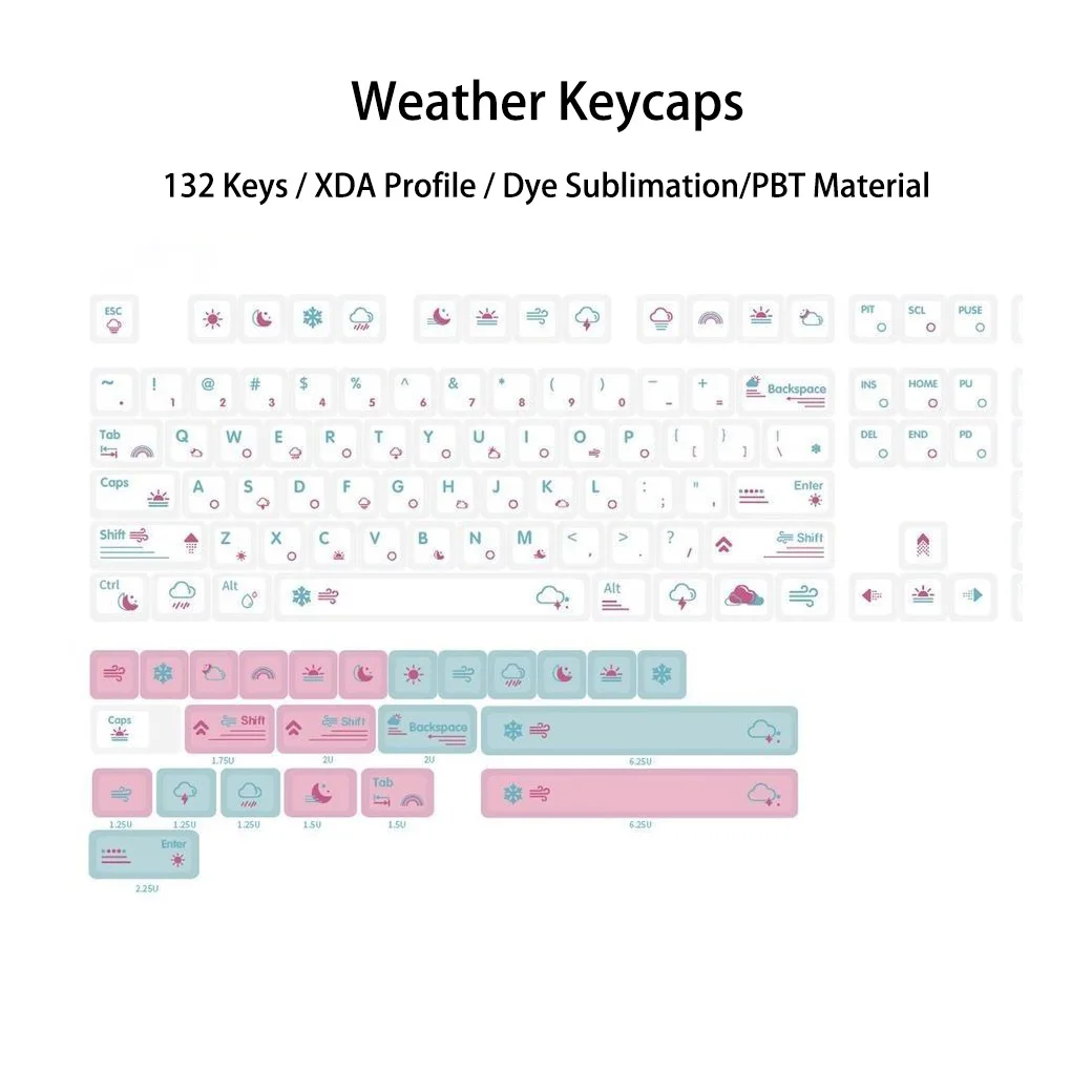 Tempo temático Keycap Set, XDA perfil Dye Sub PBT Keycaps, Cherry Gateron MX Switches, Gaming teclados, 132 chaves