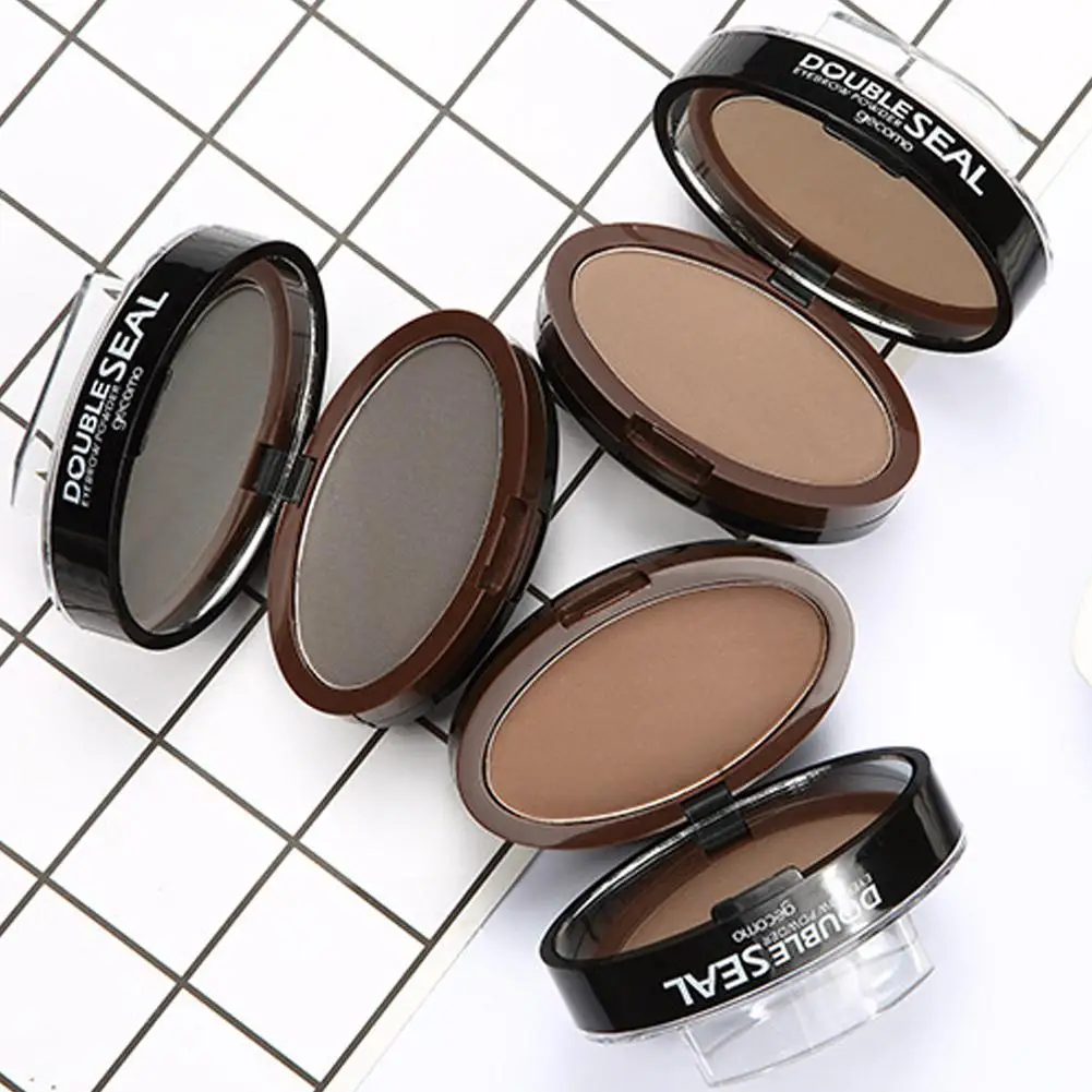 Eyebrow Stencil Stamp Kit Brow Powder Waterproof Sweatproof Smudge Resistant Natural Eyebrow Makeup Easy to Use