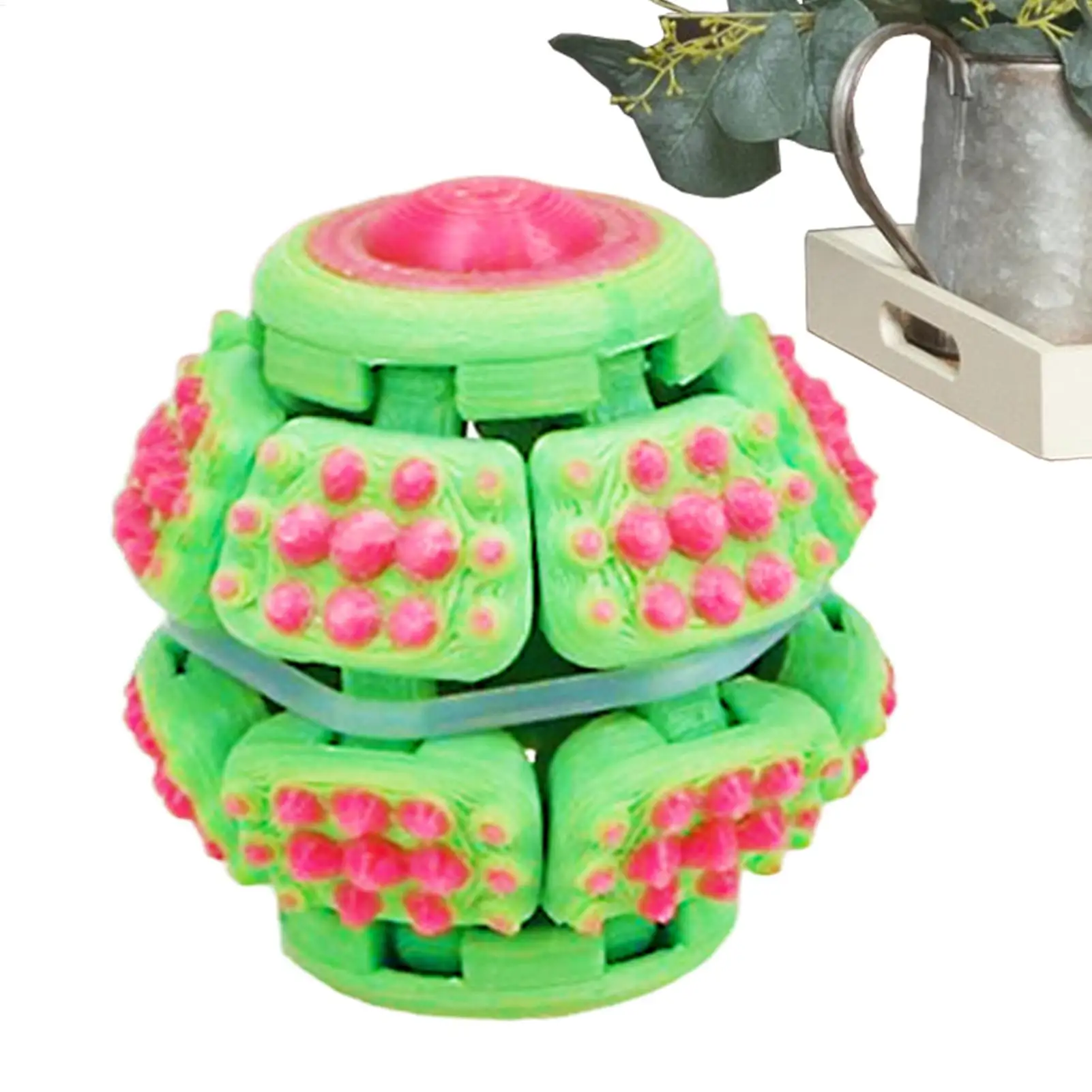 3D Printed Hand Press Toy Finger-pressing Stress-relieving Ornament 3D Printed Press-to-Spin Gear Fidget Ball for Teens Boys