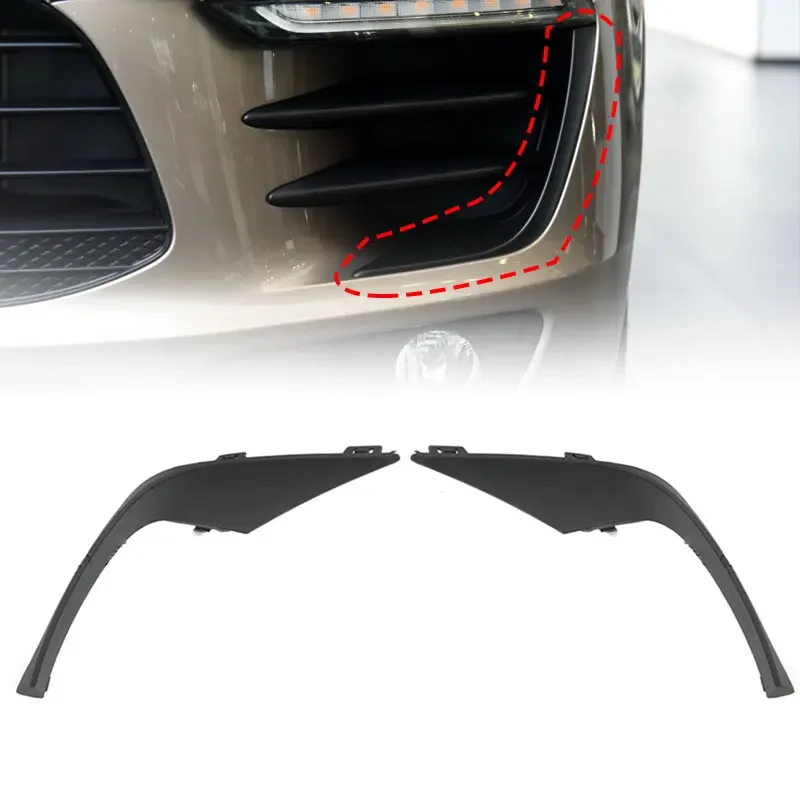 

For Porsche Macan 95B Car Front Bumper Grille Side Cover Fog Lamp Frame Trim Strip 2015-2018 95B807819 95B807820