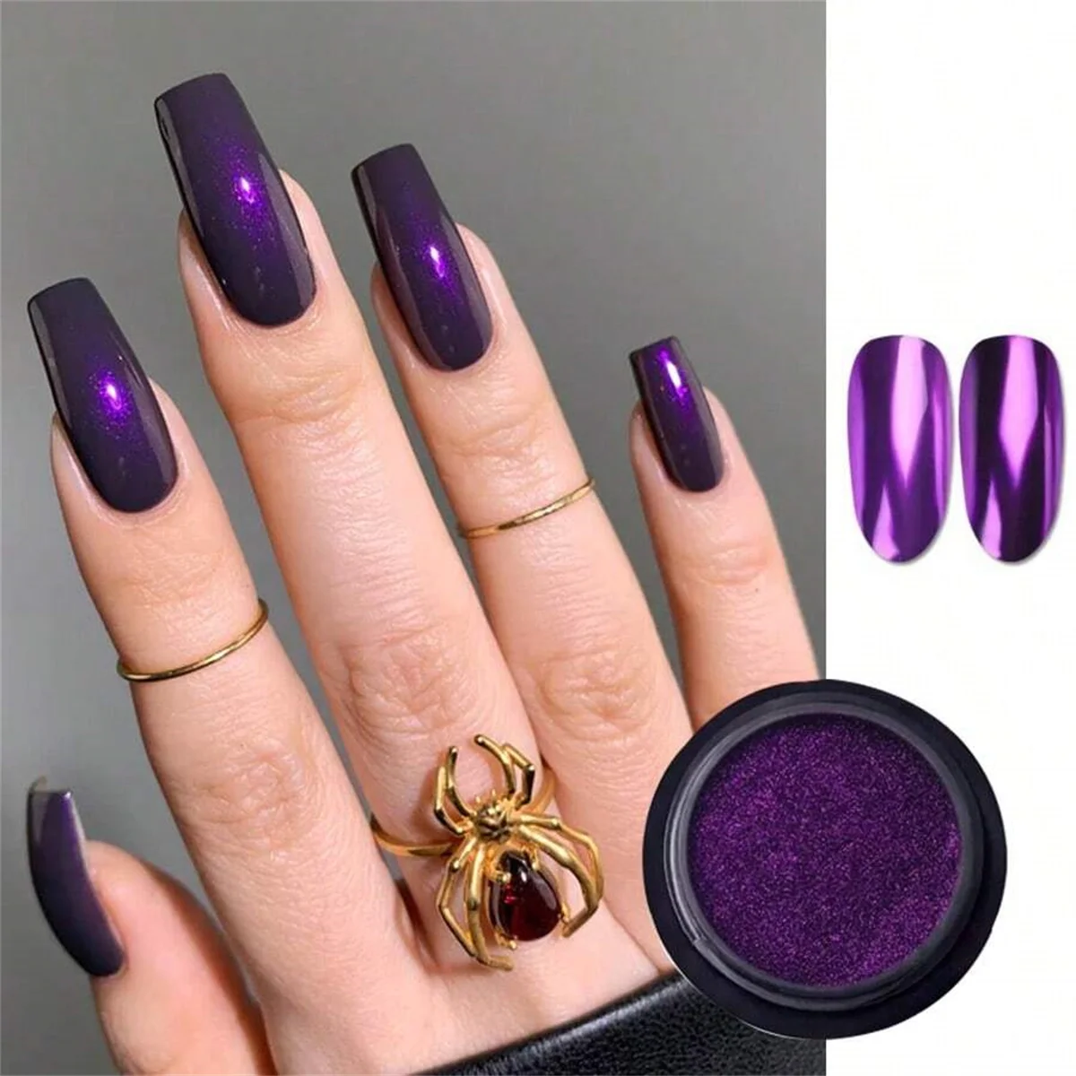 1pc Kürbis Magie Spiegel Pulver Chrom Nagel Pulver Holographische Laser Farbe Nagel Pulver Funkelnden Nail art Creation Werkzeug – Detail 5