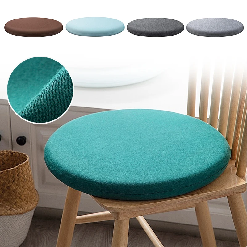 

Slow Rebound Round Seat Cushion Memory Foam Floor Pillow Anti-Slip Removable Fabric Chair Pad for Home Office Garden Solid Color