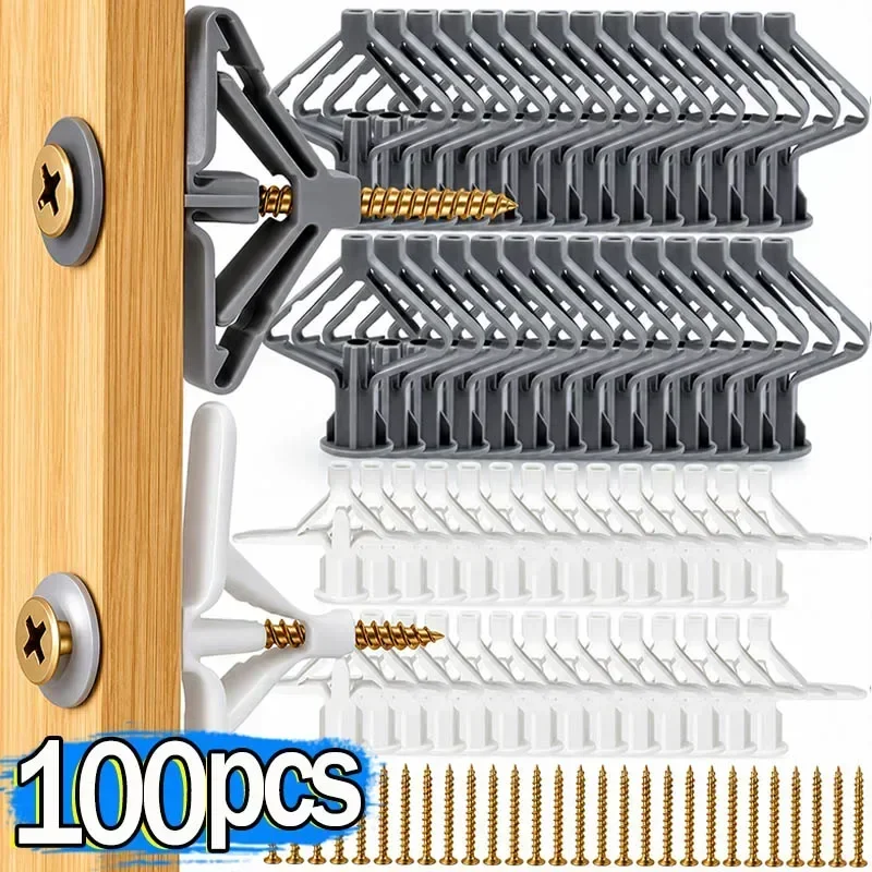 200/20PCS Kit de Herrajes para Placas de Yeso: Espolvillas con Tornillos de Fijación, Tornillos de Expansión Autoperforantes y Anclajes para Drywall