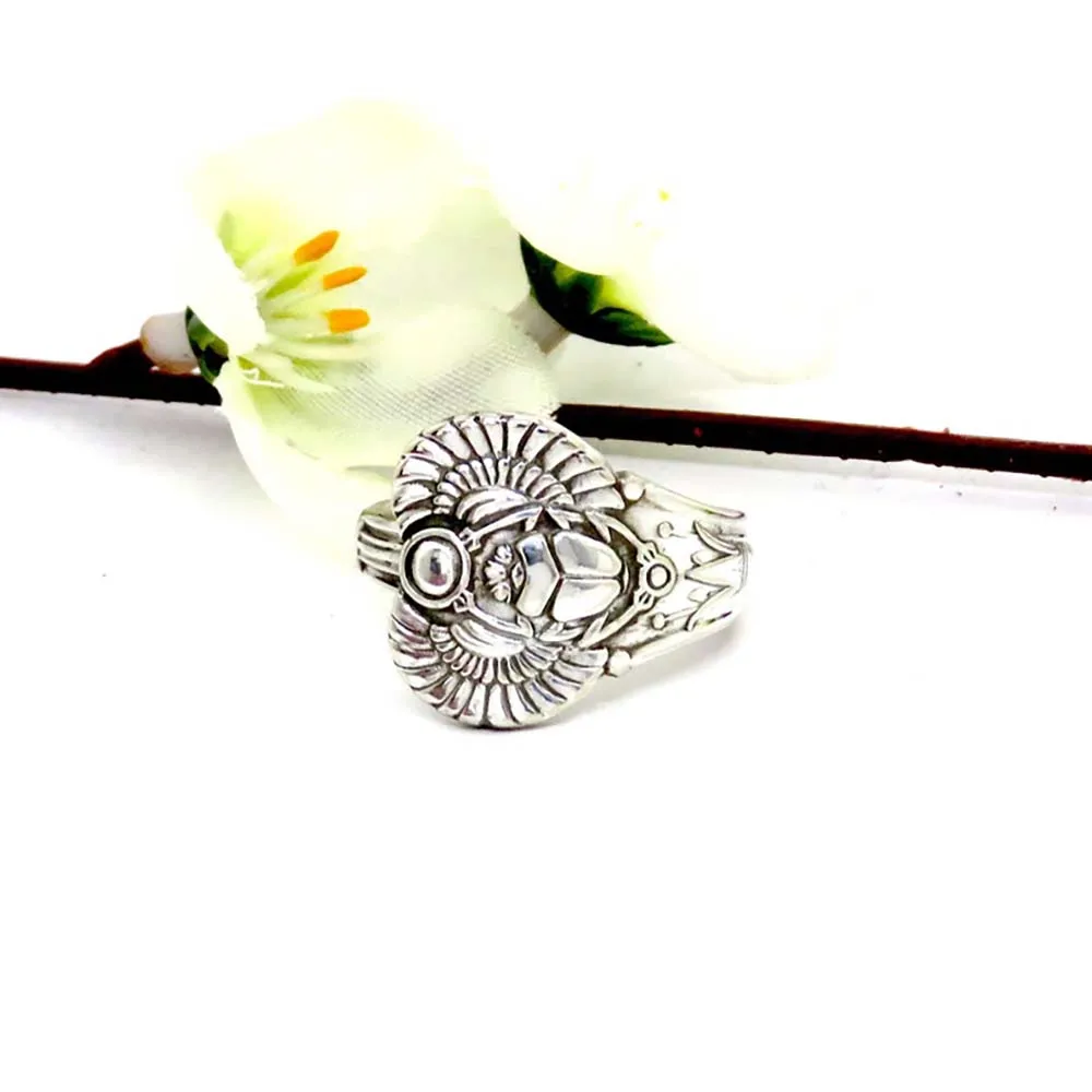 Greek Mythology Face Sun Moon Ring Women Silver Color Creative Bohemian Style Retro Individuality Accessory Gift Party Jewelry