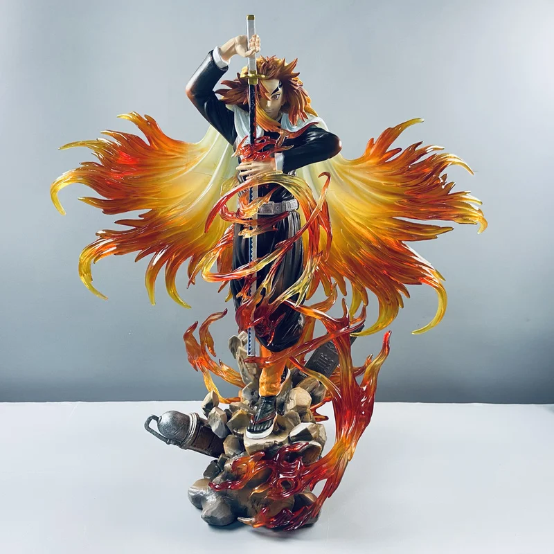 

Фигурка аниме «Убийца демонов» Rengoku Kyoujurou, фигурки 30 см, модель из ПВХ, аниме, модель периферийного персонажа, украшение, подарки на день рождения