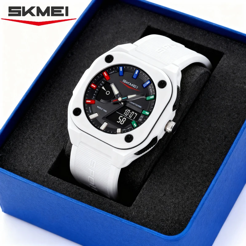 SKMEI 2328 Reloj electrónico Digital LED a prueba de golpes relojes deportivos de cuarzo para hombres y mujeres Reloj de pulsera impermeable Reloj Hombre
