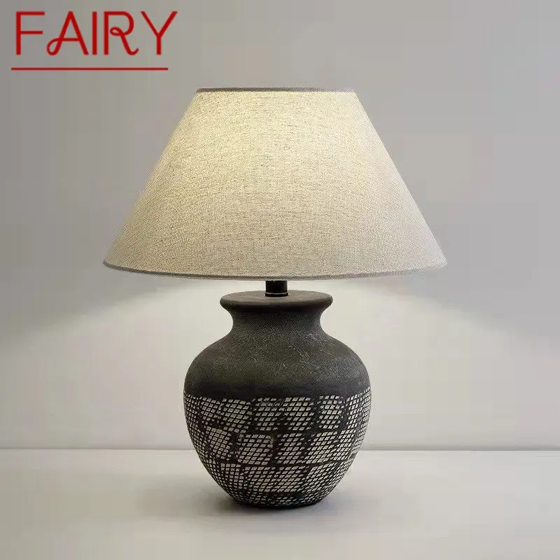 

FAIRY Contemporary Ceramic Table Lamps LED Creative Retro Bedside Desk Light for Home Living Room Bedroom Decor