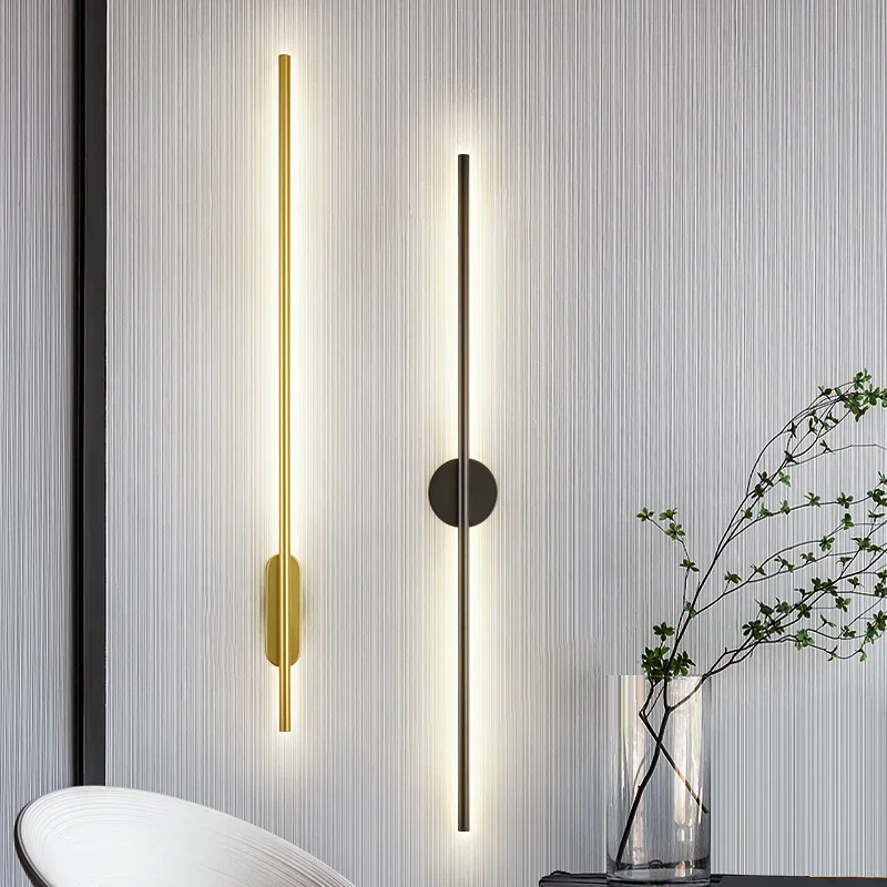 ミニマリストロングストリップ-led-ウォールランプ背景リビングルーム照明デザイナー装飾表面実装リニアウォールライト