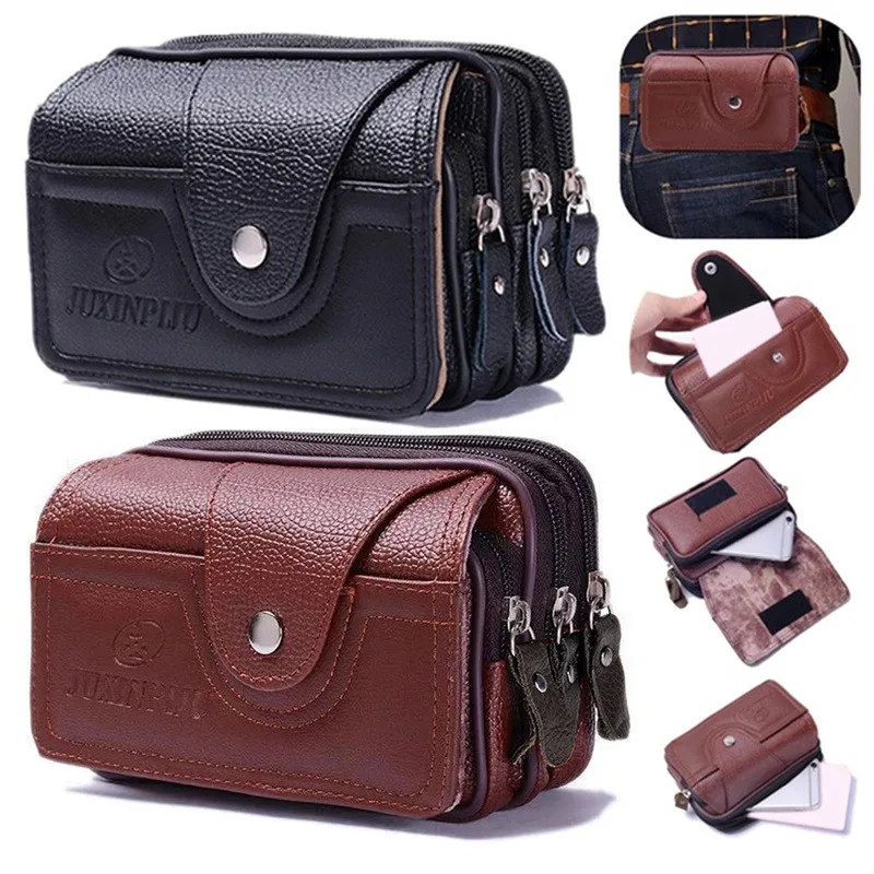 Genuine Leather Hand Bags For Men Large Capacity Money Purse Cell Mobile Phone Pocket Women Soft Double Zipper Male Clutch Bags