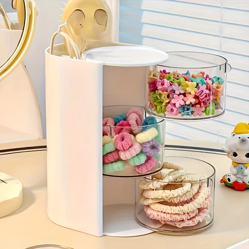 Drehbare Kosmetik-Aufbewahrungsbox, Geeignet für die Aufbewahrung von Make-up-Pinseln, Puderquasten, Wattestäbchen und als Schreibtisch-Aufbewahrungsbox – Detail 4