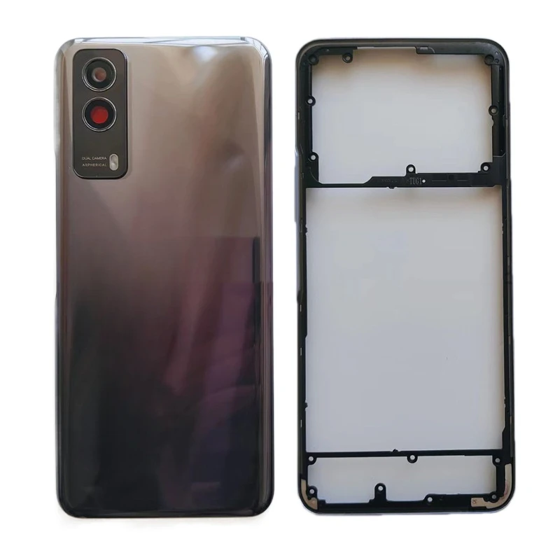 Back Cover For Vivo Y53s V2111A V2058 Battery Cover+Middle Frame Rear Door Housing Back Case with Camera lens+Side Keys