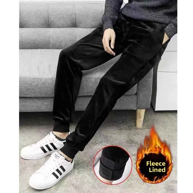 

Мужские спортивные брюки Thiened Fce, осенне-зимние, свободного кроя, больших размеров, повседневные, прямые, длинные, вельветовые...