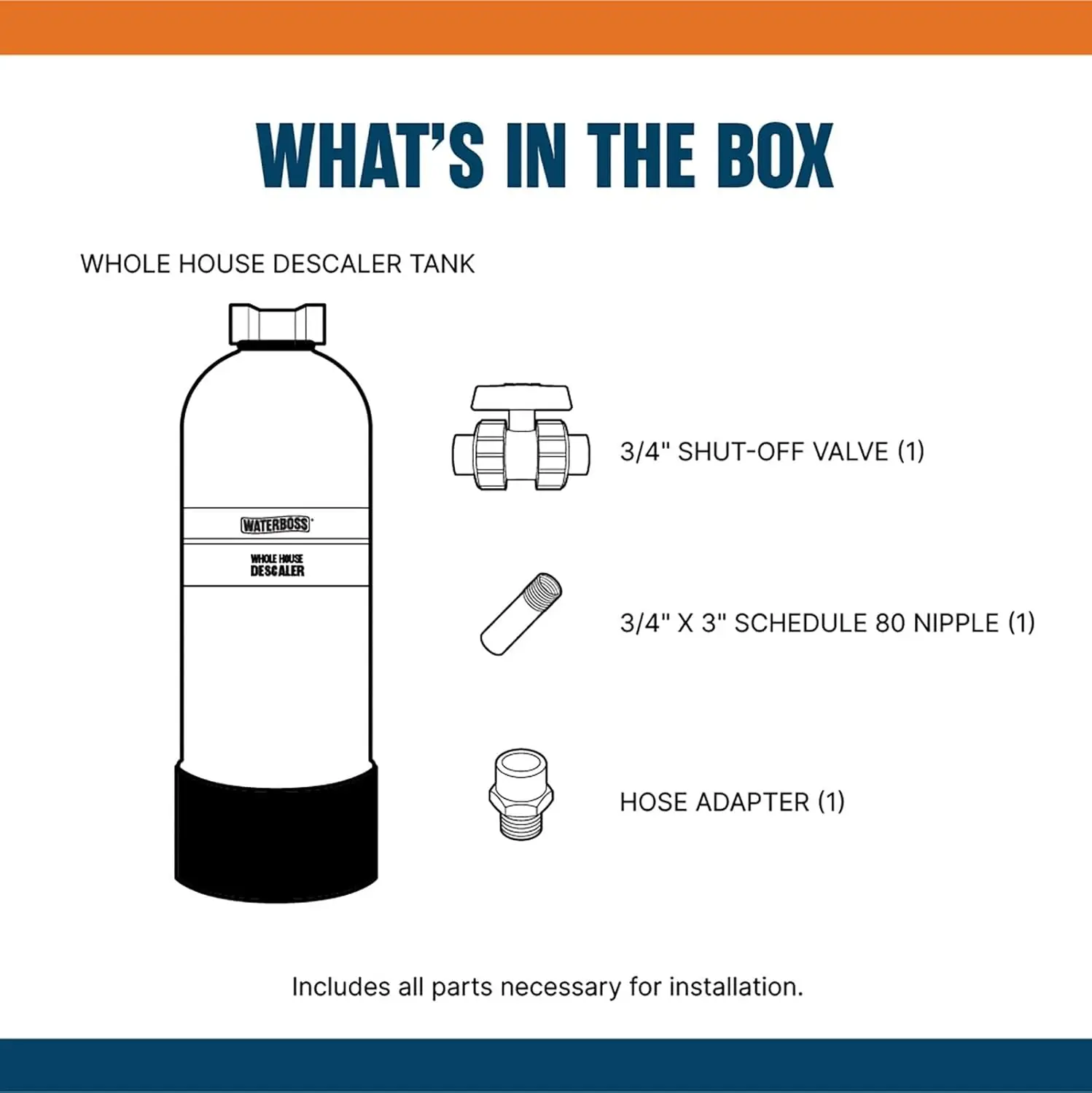 نظام إزالة الترسبات الخالي من الملح للمنزل بالكامل من WaterBoss - يعمل مع مرشحات مياه المدينة والآبار - 6 سنوات، 600000 جرام - بديل منقي المياه