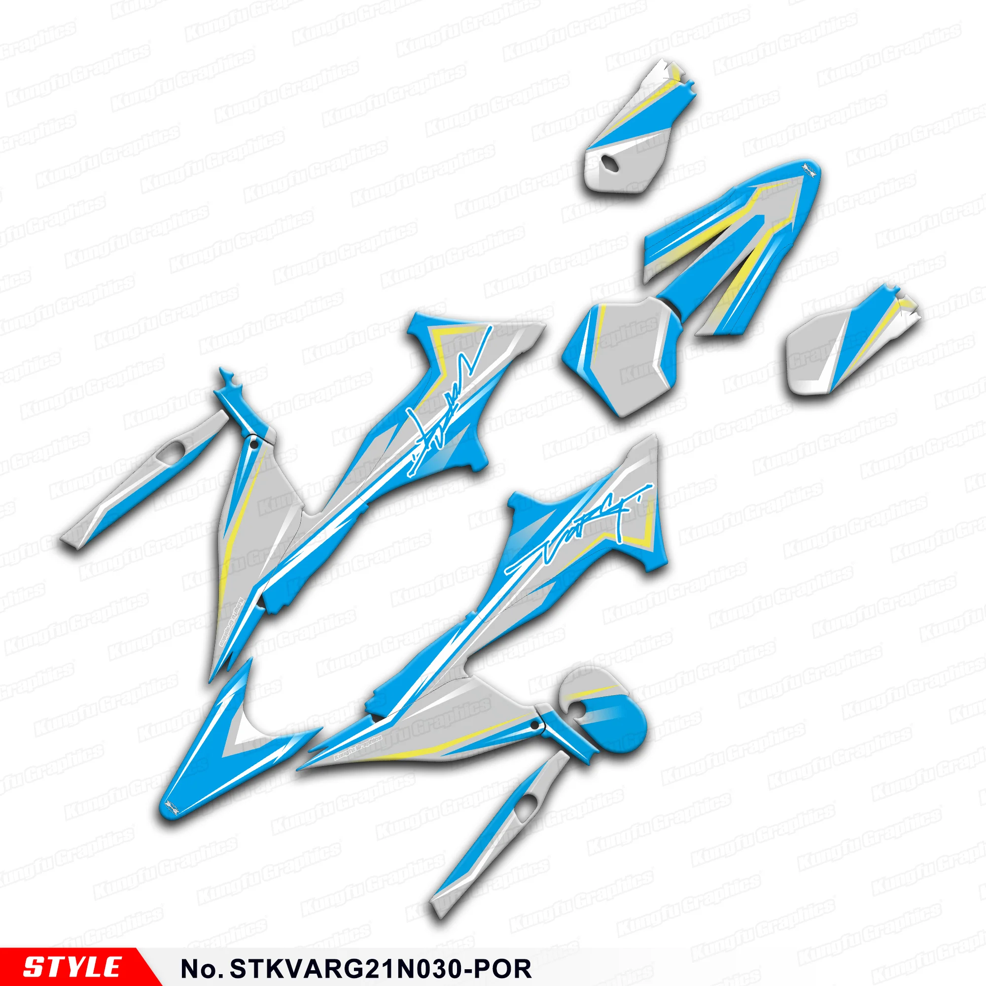 JY RACING Graphics Sheet Laminated Decals for Stark Future Varg Dirt eBike Stickers Kit Decoration, STKVARG21N030-POR