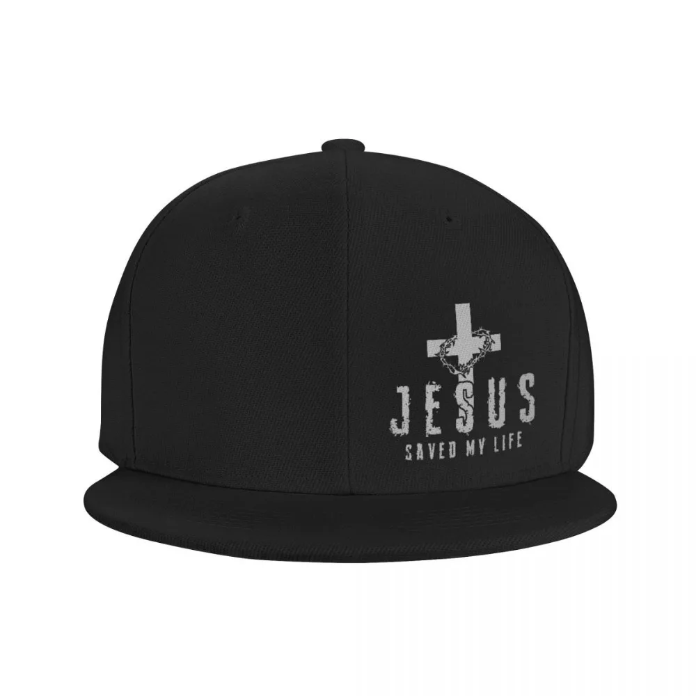 Christian Jesus Saved My Life Cross Snapback Hats for Men Baseball Cap Adjustable Flat Bill Trucker Dad Gift,Husband,Boy Friend