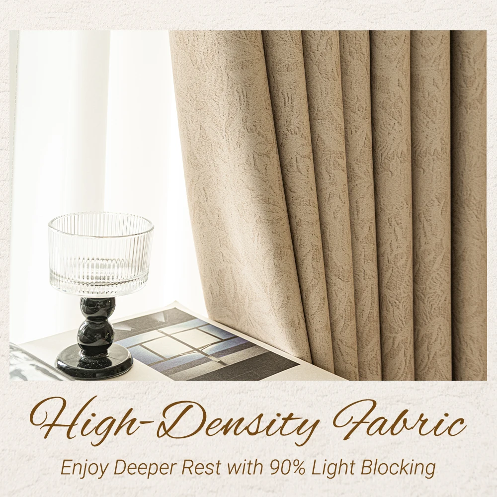 Cortinas Opacas Estilo Francés para Sala de Estar, Cortinas Elegantes para Dormitorio, Cortinas para Puerta, Cortinas para Pasillo, Alta Protección Solar