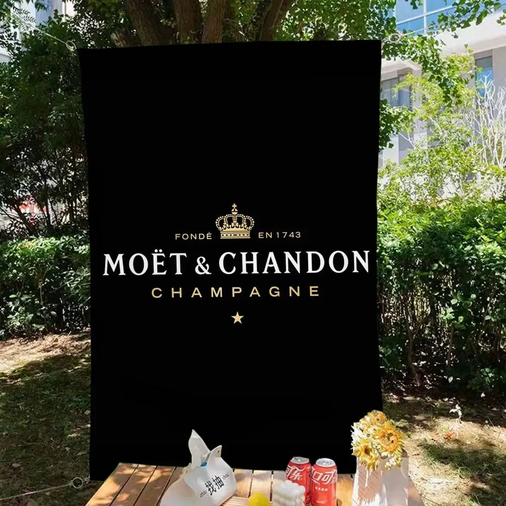Bandera DIY de la marca M-Moet C-Chandon para fotos familiares, decoración para sala de estar, hogar, dormitorio, decoración artística de pared, pancarta decorativa