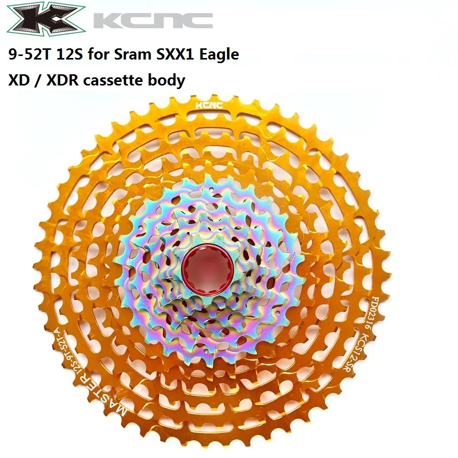 KCNC-Cassette 12-Speed MTB 9-52 Teeth for XX1 Eagle XD XDR 12S SRAM, Compatible for NX 1*12 Group