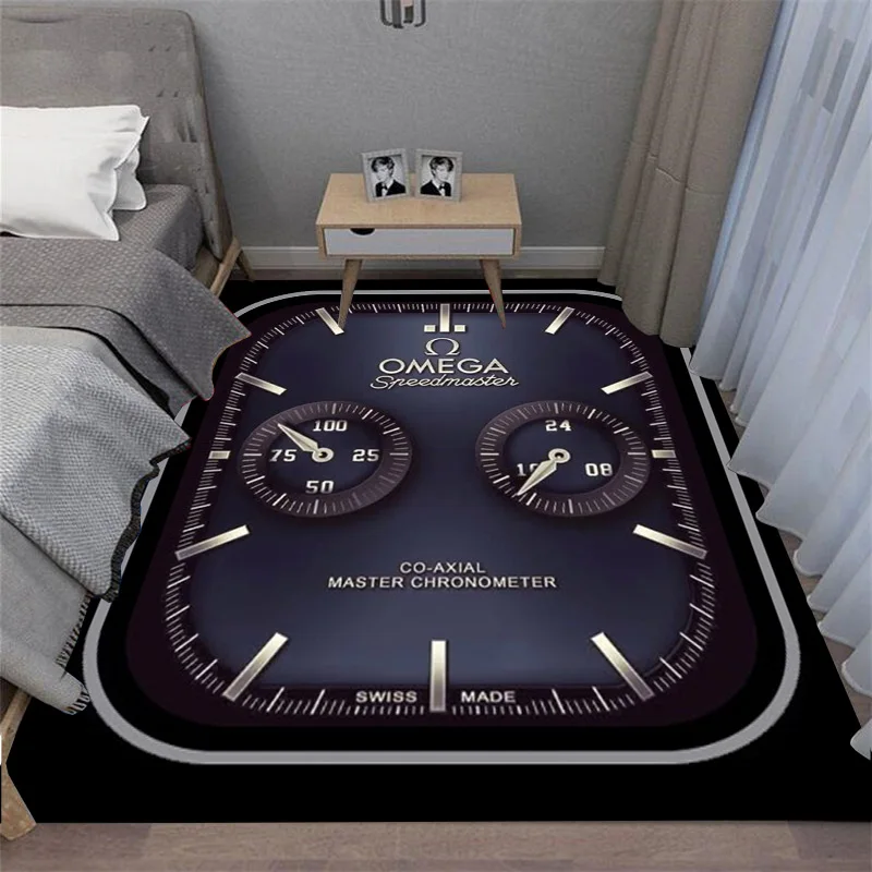 Creative Swiss watch O-OMEGA dial carpet crown watch pointer living room bedroom sofa decoration floor mat rug