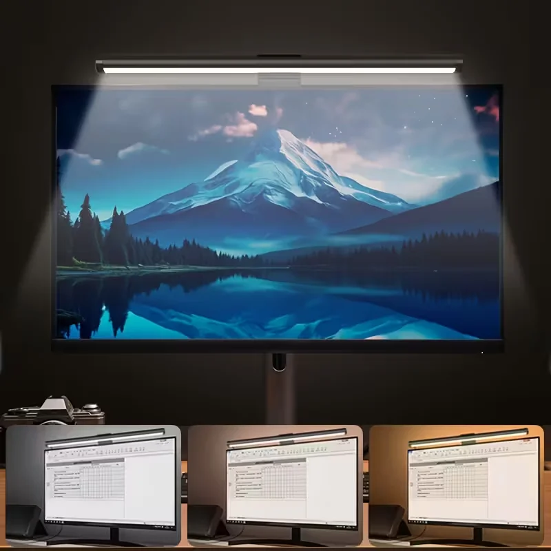 Dimming Lighting Computer Monitor Screen Light Bar LED Desk Lamp Monitor Light Bar Eye-Care Stepless Table Lamp for Work Gaming