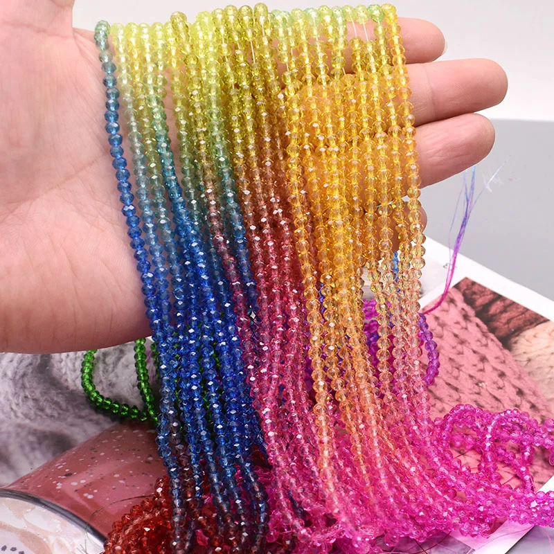 4mm 125pcs Colourful Faceted Crystal Glass Beads Charms Spacer Loose Beads For Jewelry Making DIY Wholesale