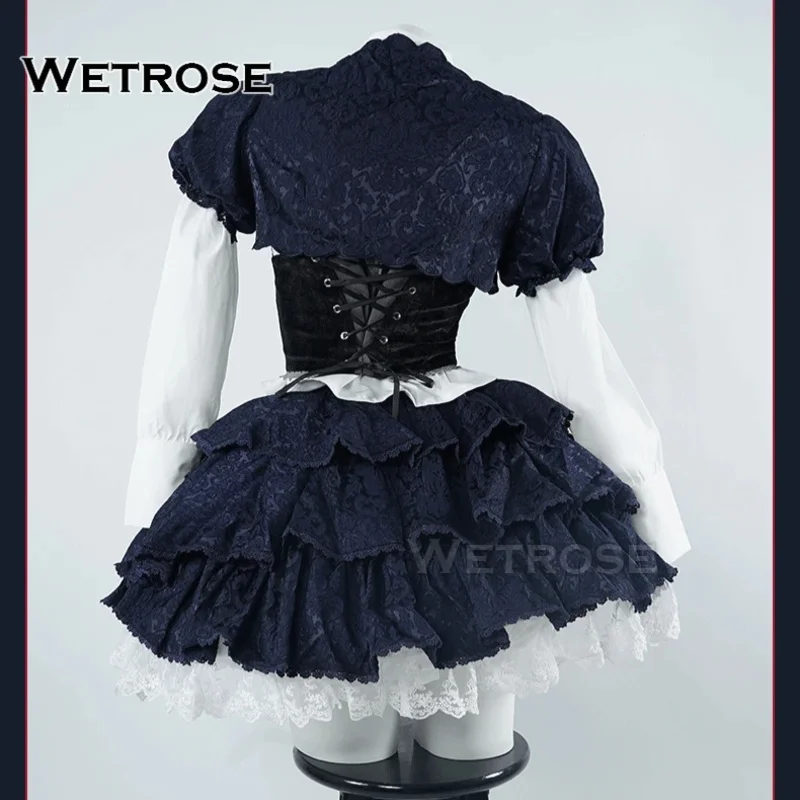 

【Wetrose】 Черное платье Takanashi Rikka, карнавальный костюм, наряд Лолиты из фильма, комплект Chunibyo, парик на Хэллоуин, Рождество
