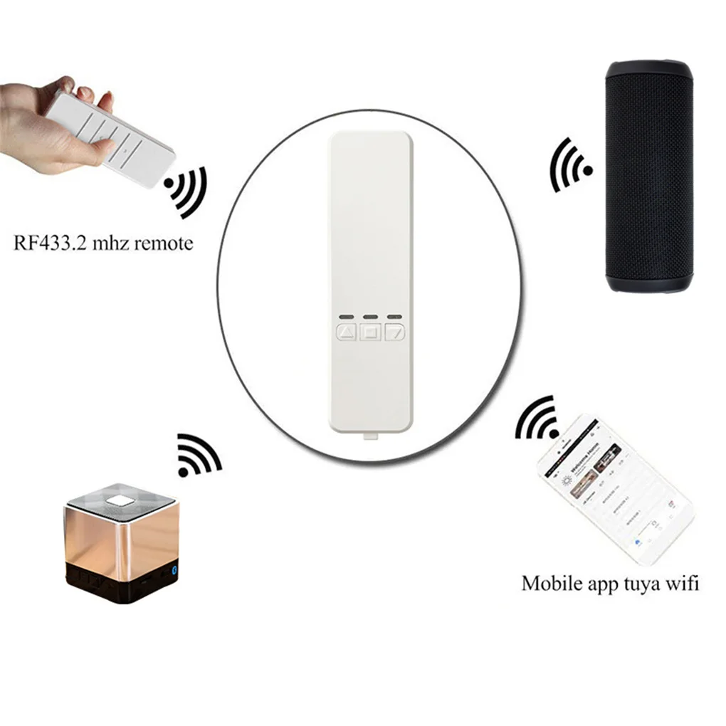 Smart Remote Control Drapery System WiFi Electric Curtain Motor Slide Shade Shutter Drive RF Kit Motor Home Assistant US Plug