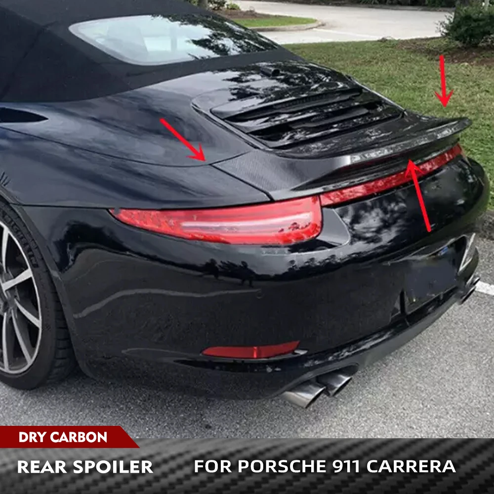 

Для Porsche 911 991 Carrera 4 GTS 2017-2018 DRY задний спойлер багажника из углеродного волокна, задняя крышка багажника, задний спойлер, крыло