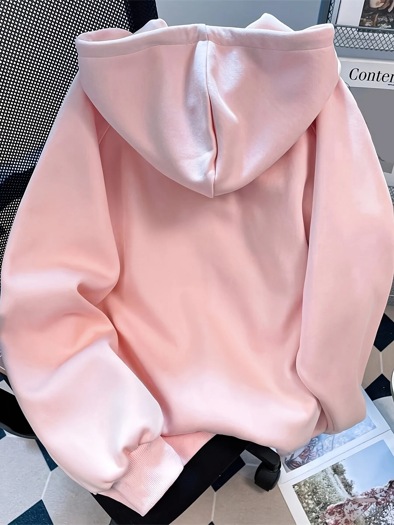 Women'S Autumn Winter Fleece Strawberry  Hooded Zipper Long Sleeve Loose Sweatshirt Jacket, Drop Shoulder Zipper Top Cardigan