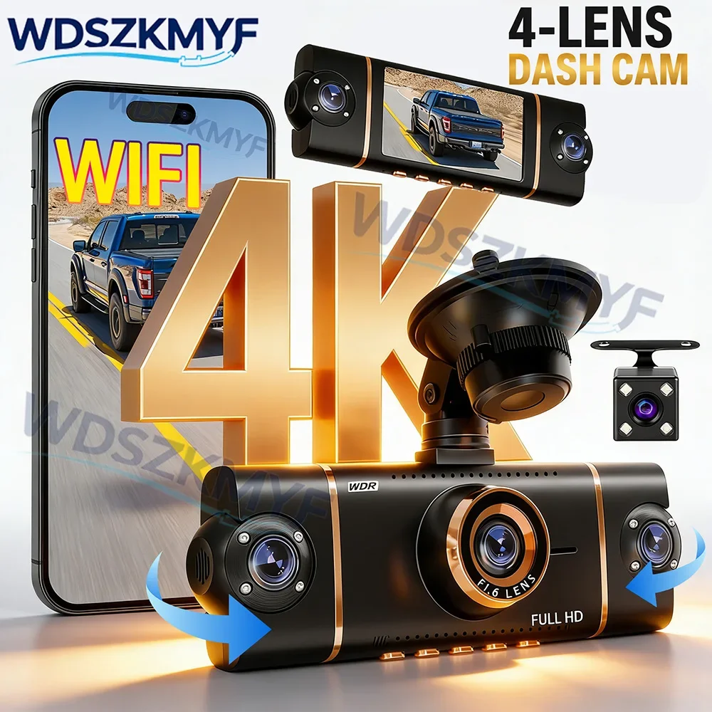 4K 1080P Car Camera 4Camera dashcam 360° Coverage Car DVR Front and rear 24H Parking Monitor Starlight Car Security Accessory