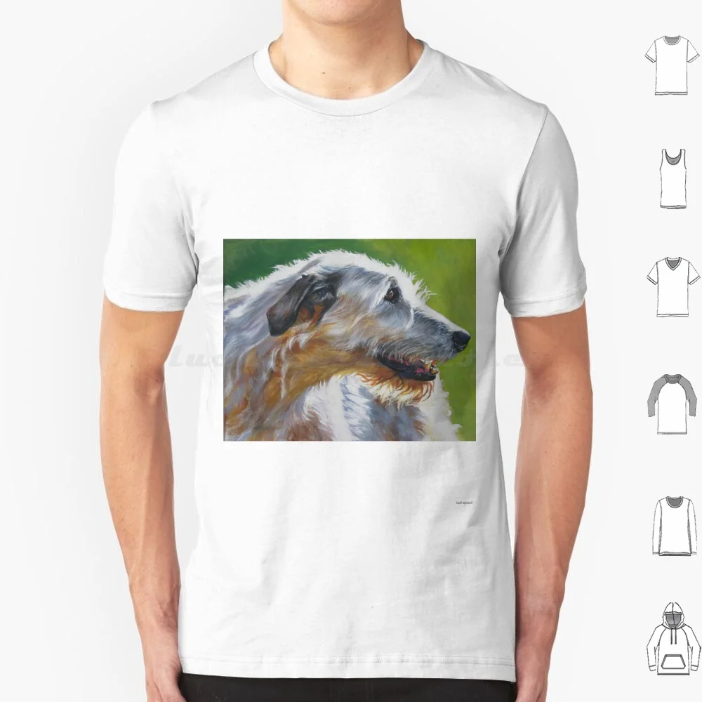 Irish Wolfhound Fine Art Painting T Shirt Cotton Men Women DIY Print Irish Wolfhound Sighthound Fine Art Painting Realistic