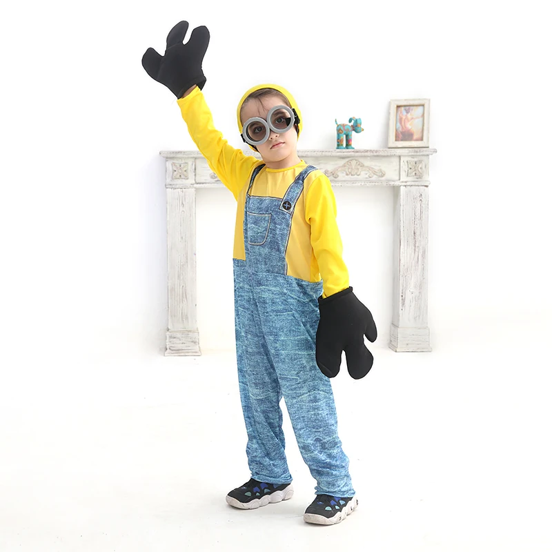 Kinderen gele man cosplay kostuum cartoon Despicable Me toneelvoorstelling Halloween outfit traditioneel Chinees festival
