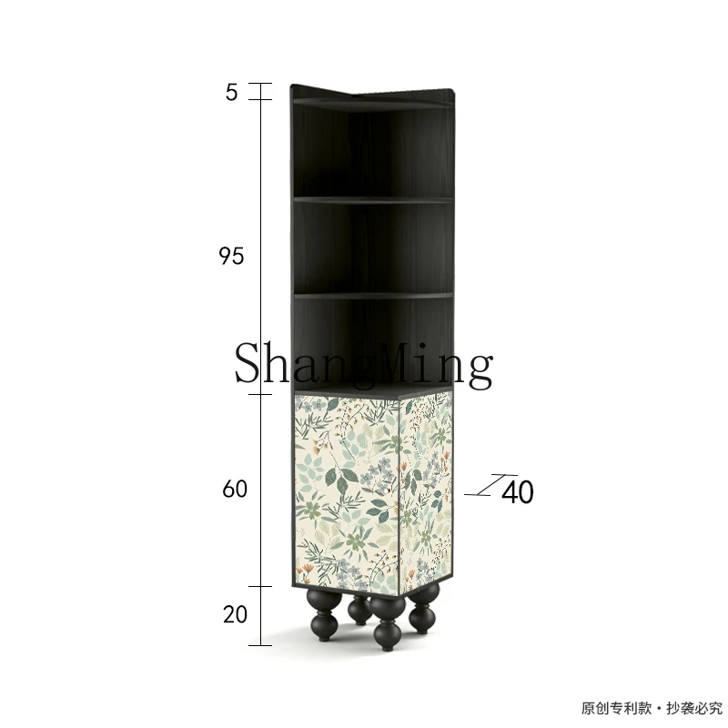 

FG Cream Wind Flower Solid Wood Storage Cabinet Living Room Door Entrance Storage Kitchen Corner Integrated Storage Cabinet