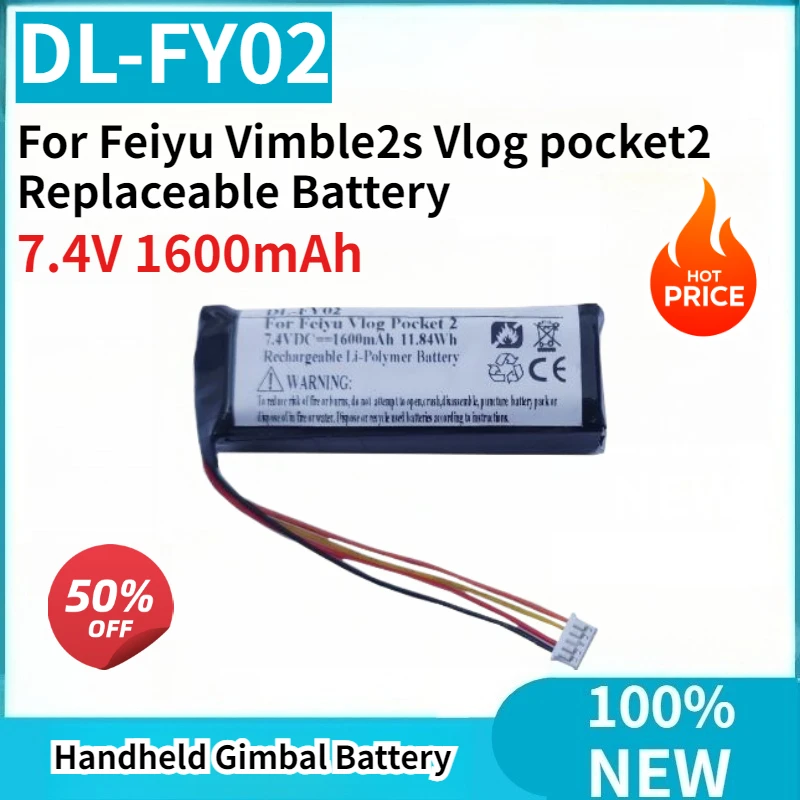 

Высокое качество DL-FY02 7,4 В 1600 мАч ручной аккумулятор для подвеса Feiyu Vimble2s Vlog pocket2 сменный аккумулятор