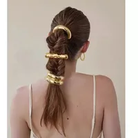 Simple Chunky Hollow Double-layer Metal Hair Clips For Women Hairbands Elastic Scrunchies Hair Ropes Fashion Hair Accessories - Image 3