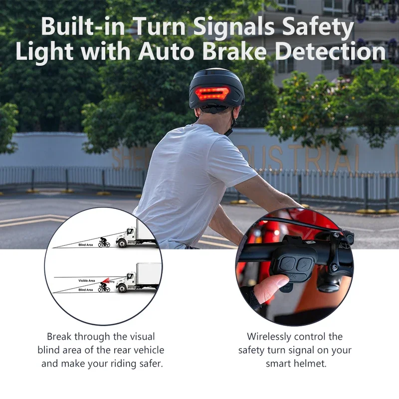 Latest Heat Dissipation Wireless Remote Control 1080P HD Camera Cycling Safety Light Smart BT Scooter Motorbike Helmet