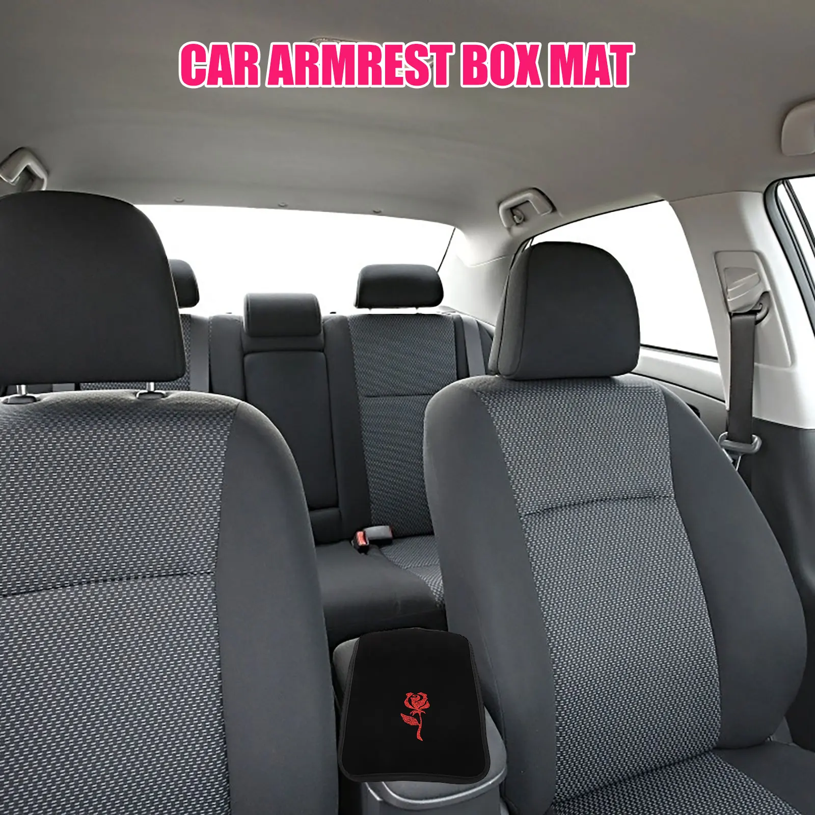 

Pu Rose Car Center Console Armrest Cushion Pad Comfortable Ergonomic Design Suv Auto Accessories Interior Decor