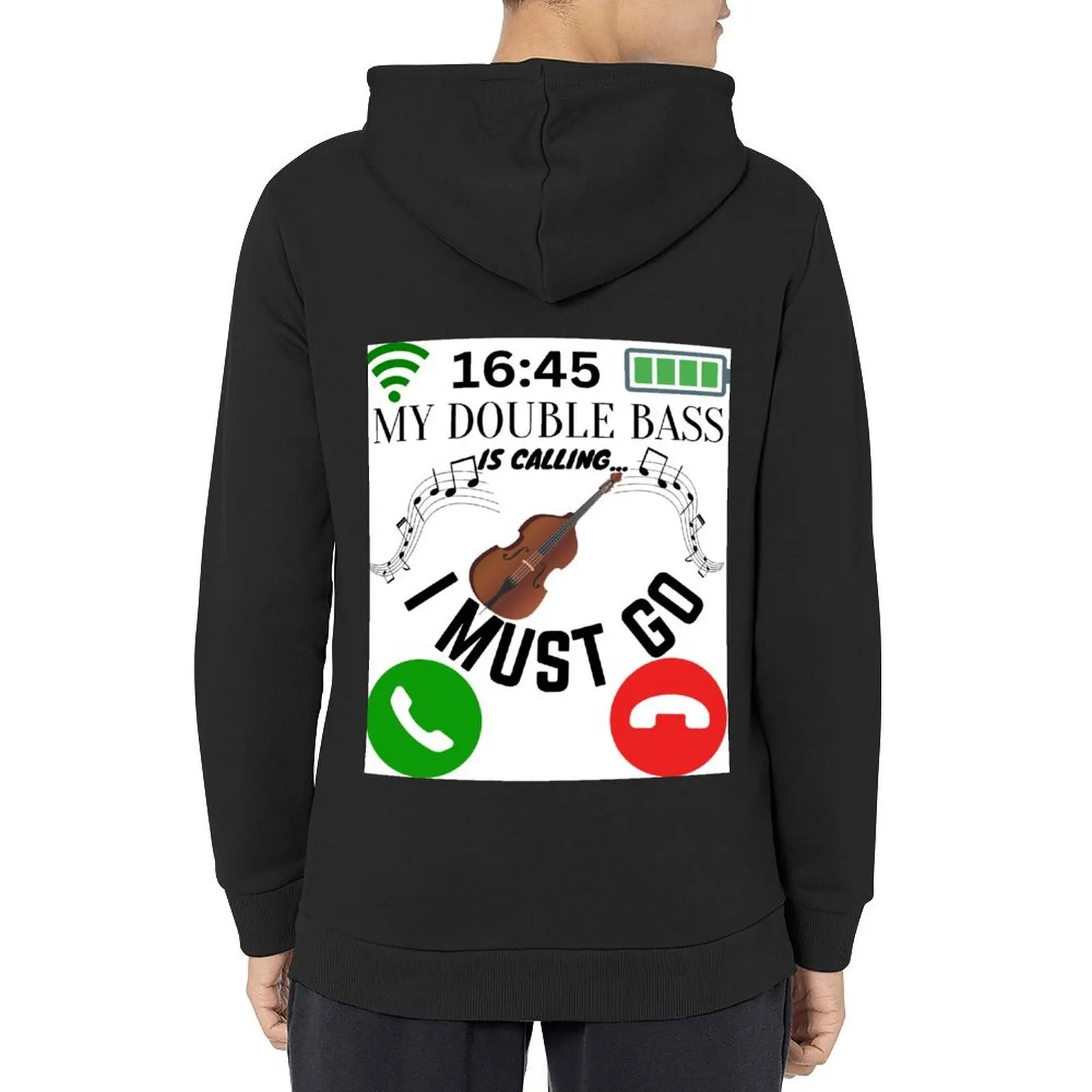 

My Double Bass Is Calling And I Must Go Hoodie japanese style aesthetic clothing korean clothes men's coat man hoodie