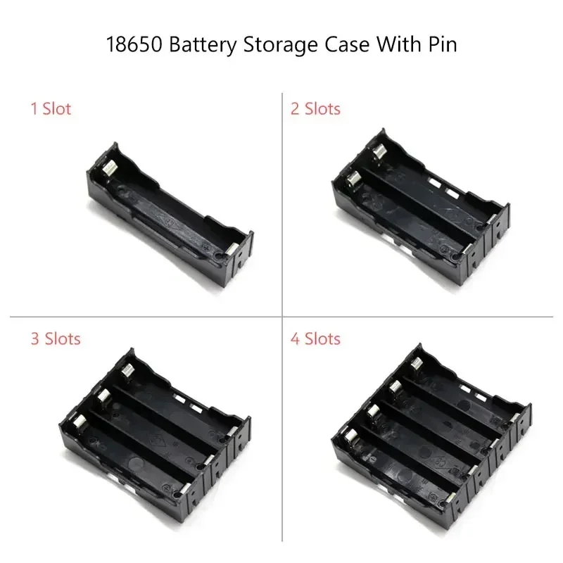 18650 Power Bank Cases 1X 2X 3X 4X 18650 Battery Holder 18650 Battery Storage Box 1 2 3 4 Slot ABS Batteries Container Hard Pins