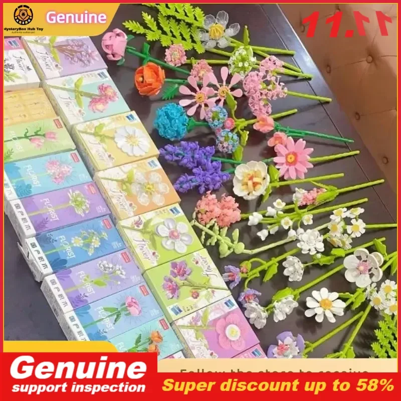 

Handmade Gifts Everlasting Flower Genuine Inbrixx Building Block Bouquet Particles Diy Simulation Assembly Ornament Living