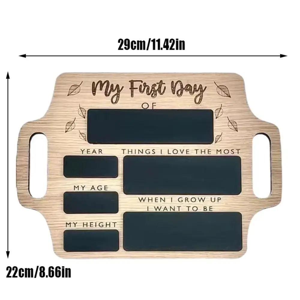 Wooden First Day Of School Sign Reusable With Handle Memory Photo Board Personalized Wooden Message Board Back To School