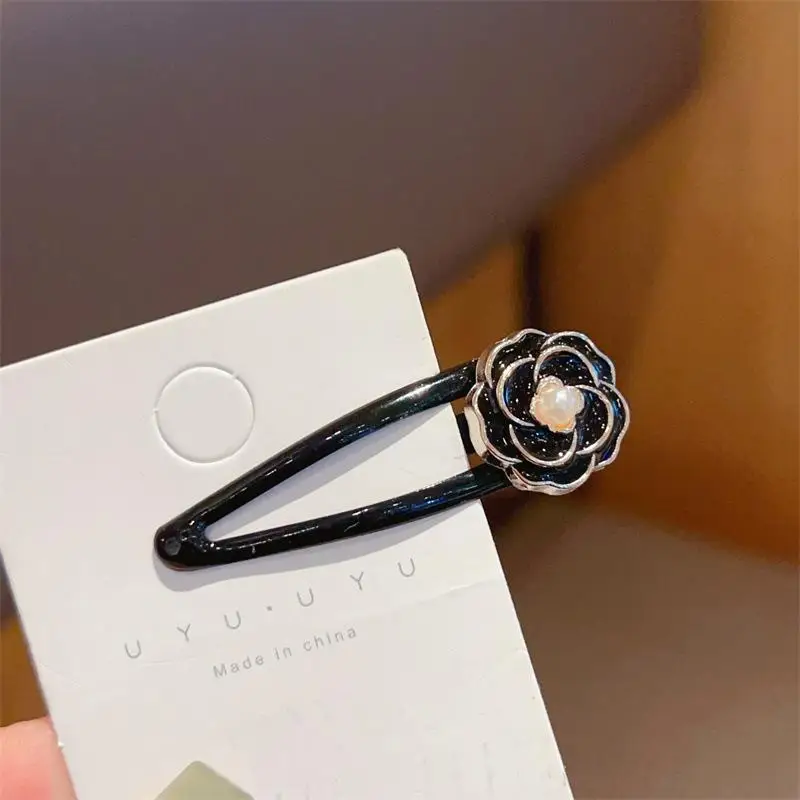 2/6 Stück elegante Kamelien-Haarspangen, vielseitige, modische Haarspangen mit seitlichem Pony und Blumenmuster für stilvolles Haar-Accessoire – Detail 10