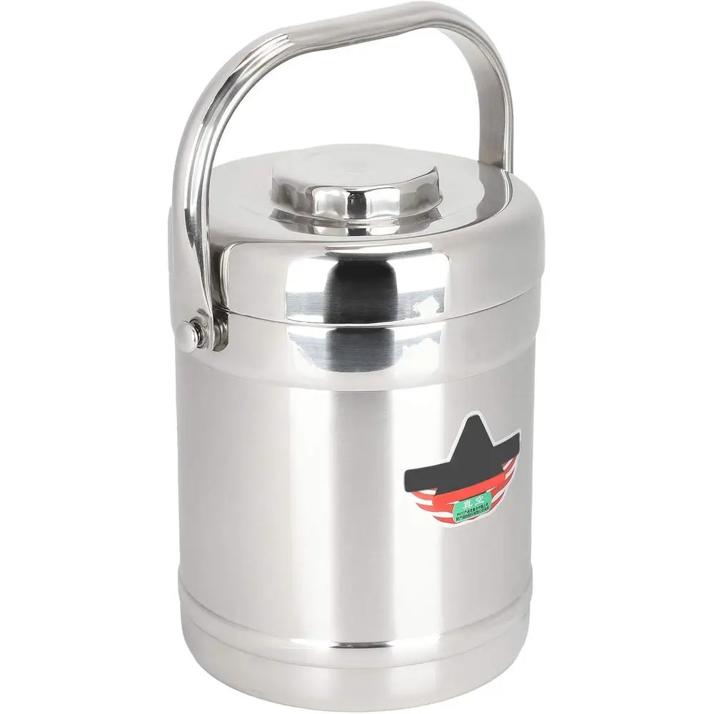 

Термос для еды из нержавеющей стали объемом 1,8 л с тремя отделениями, с двойными стенками, для горячих блюд, с эргономичной ручкой