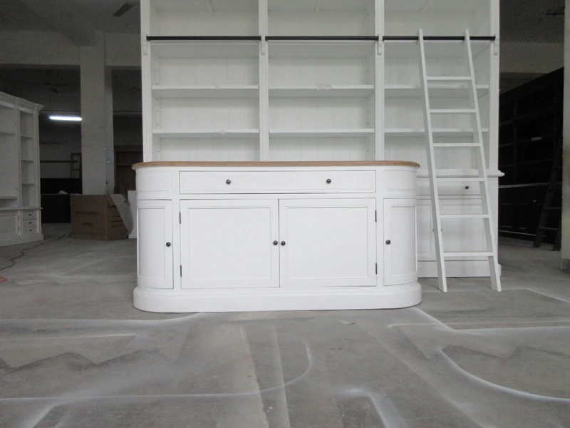 French provincial wooden white buffet sideboard cabinet