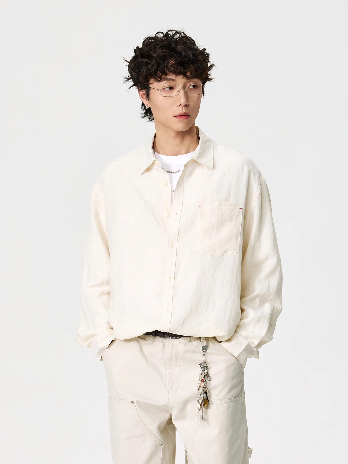 

Retro Japanese Sle Long Sve Striped irt Men's Spring New Couple Sle Simple Pure Color Casual Faion Classic Collar