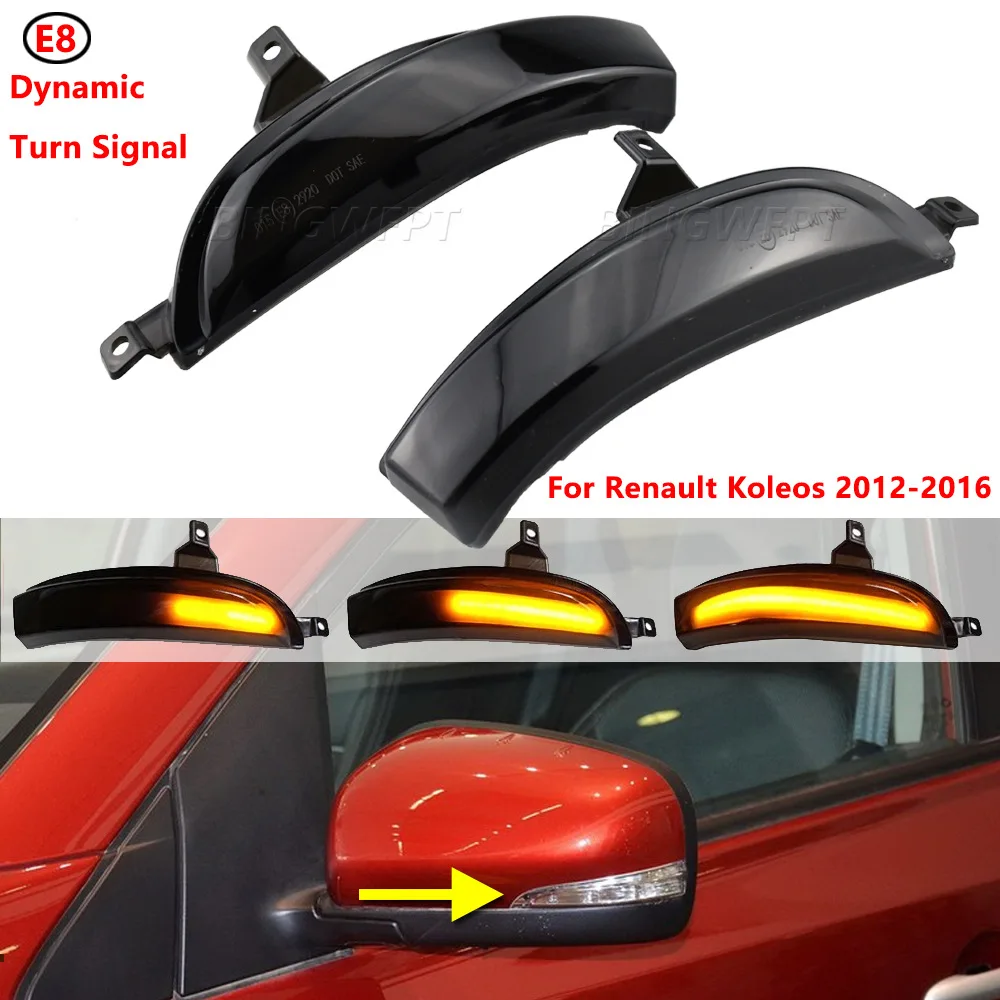 2pcs For Renault 2011-2017 Koleos HY Modified LED Mirror Turn Signals