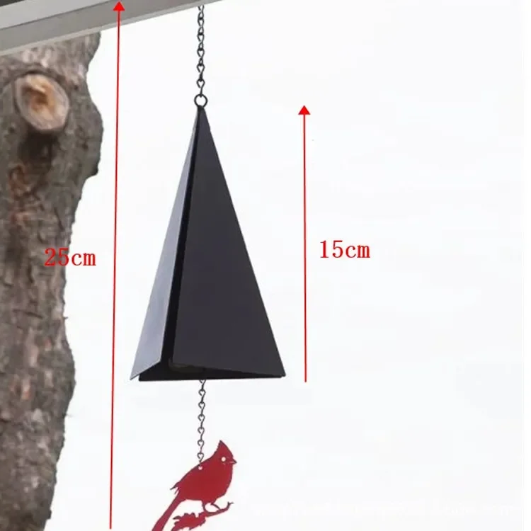 New Outdoor Wind Chimes Triangle Creative Household Courtyard Iron Art Metal Wind Chime Pendants