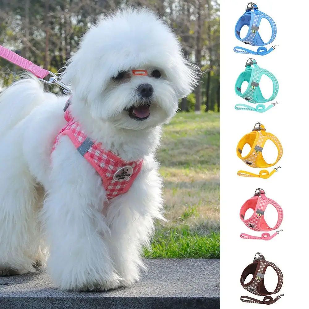 

Comfortable Dog Harness Leash Breathable with Metal Buckle Pet Chest Vest Anti-breakaway Adjustable Cat Chest Strap