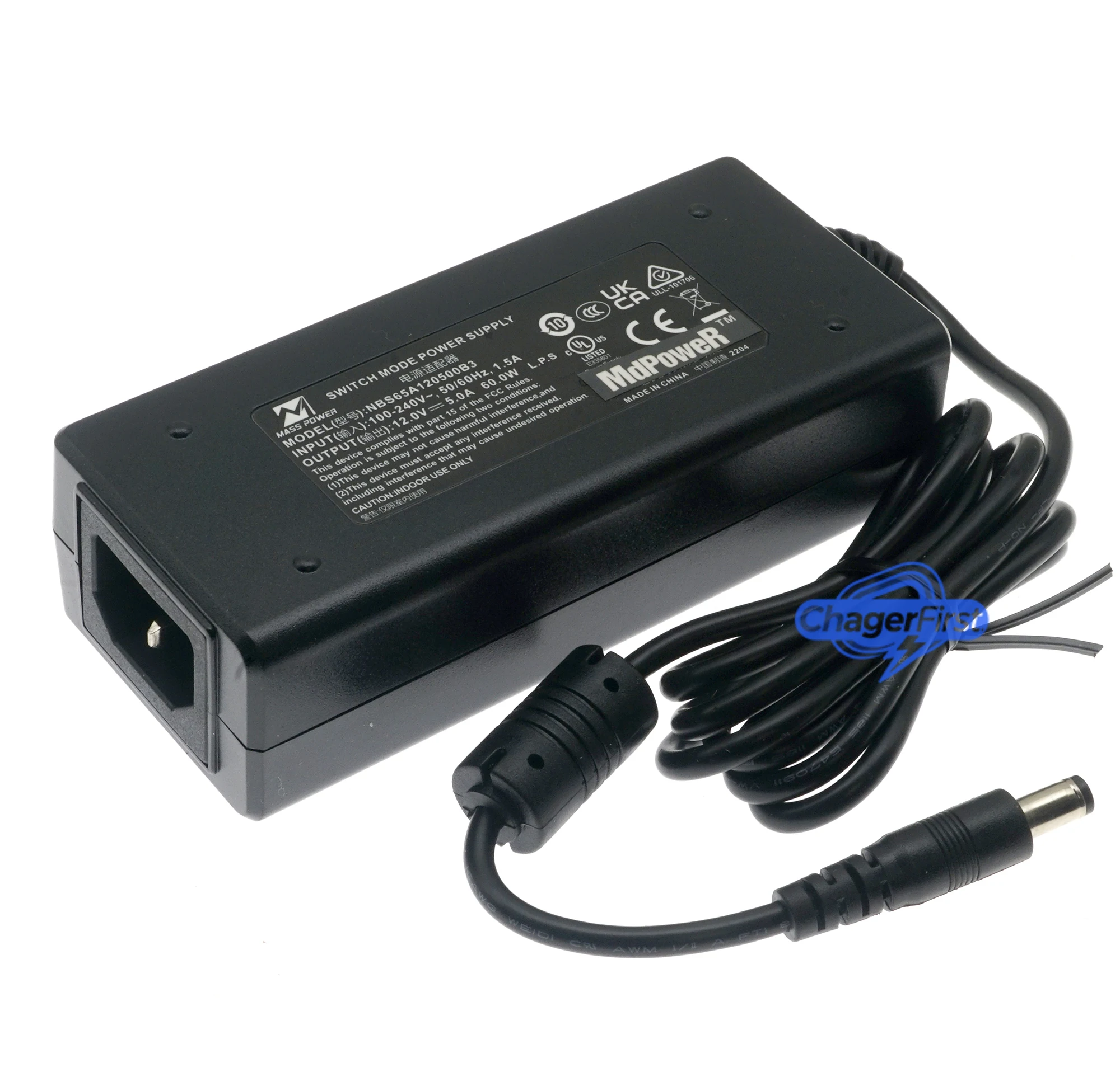 Genuine Mass Power NBS65A120500B3 12V 5A 60W Adapter for Dahua HCVR5216A-V2 HCVR7204 XVR8208A-4K-I XVR8216A-4KL-I DVR 5.5x2.1mm